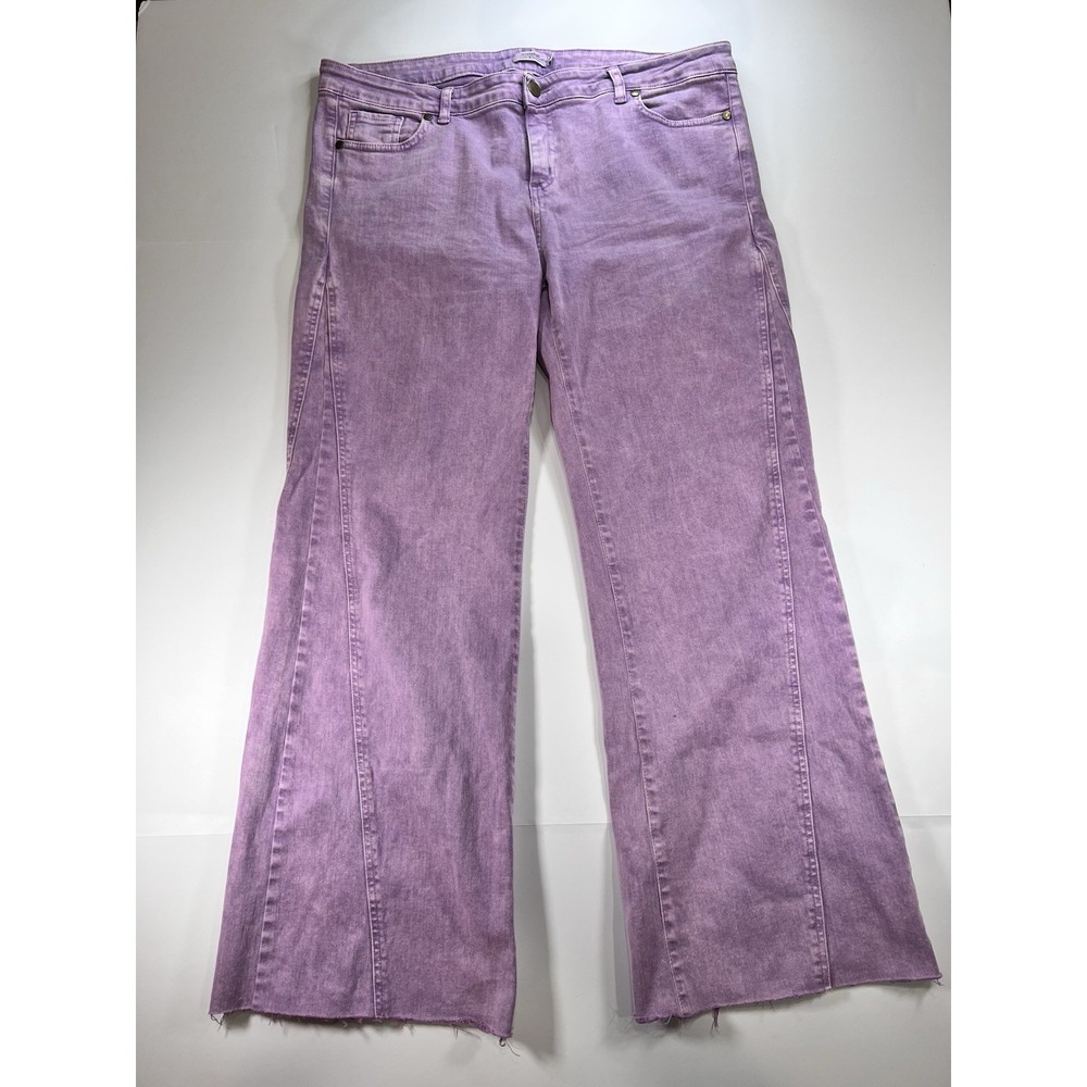 Renatta&go Flair Leg Jeans Cut Off‎ Woman's Sz 42 Dyed Purple. OOAK